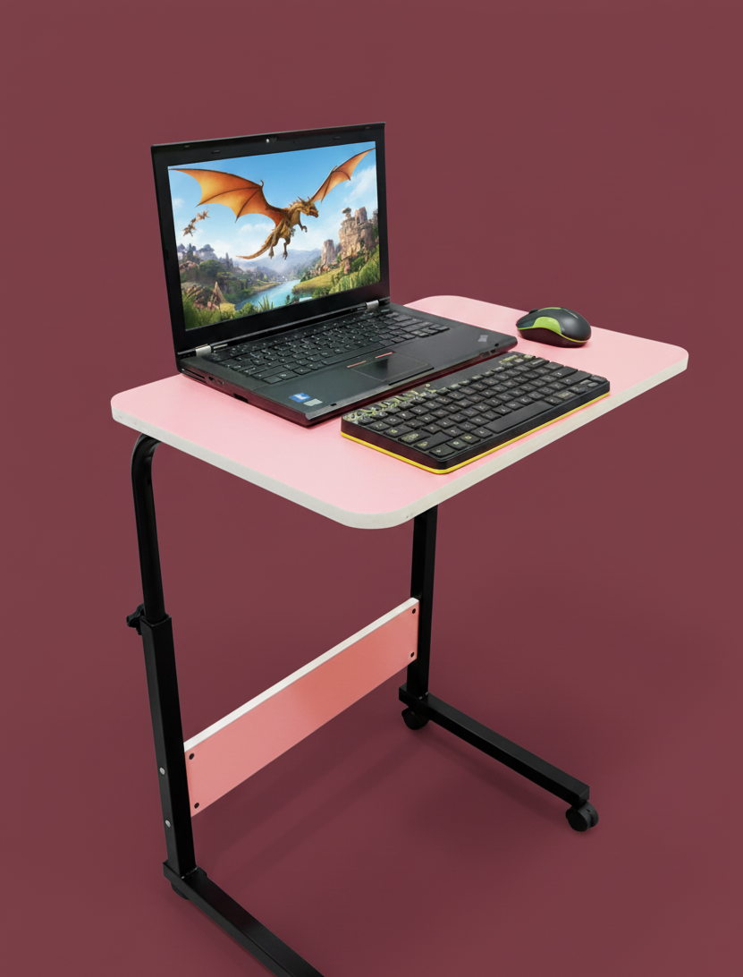 Single layer adjustable table pink