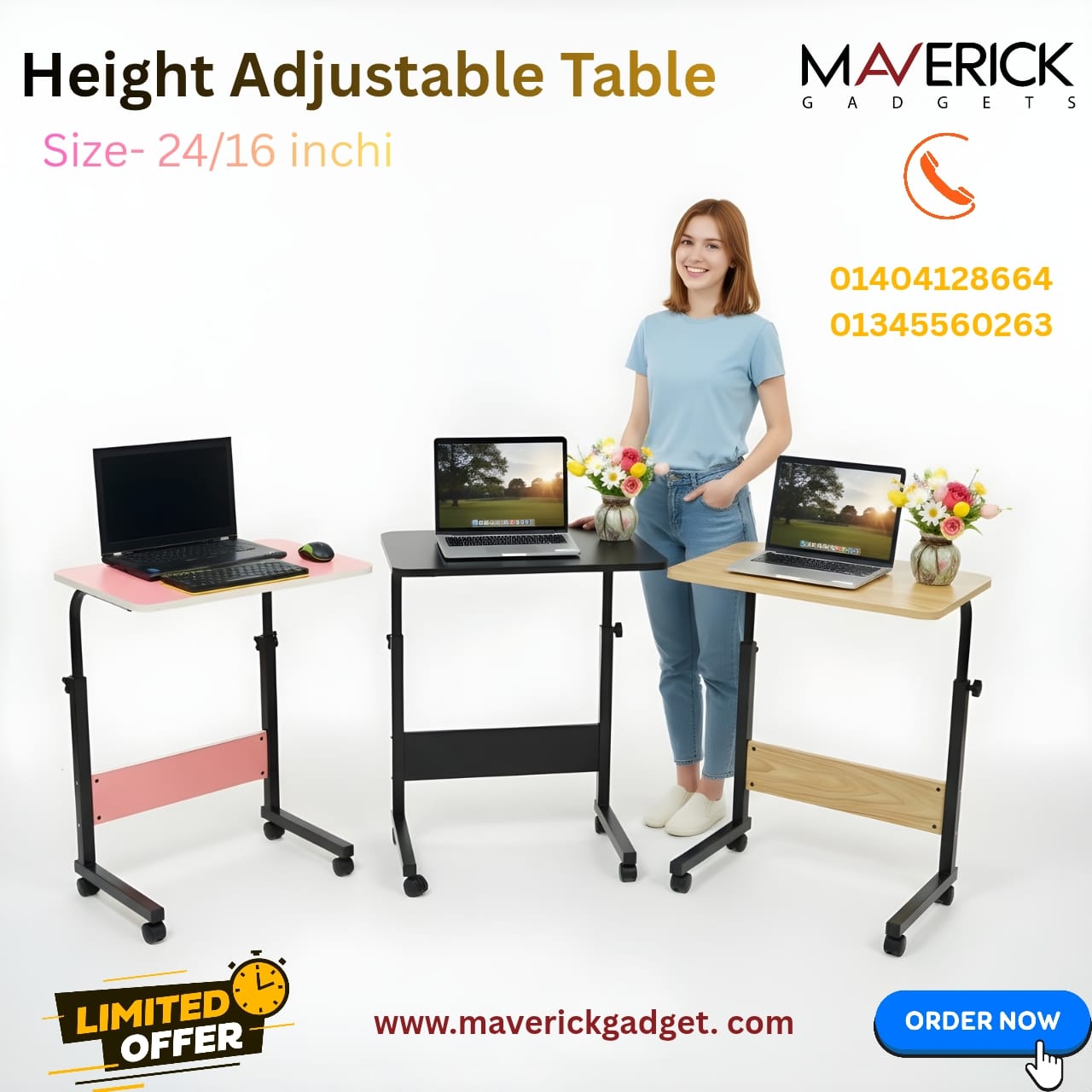 Single layer adjustable table