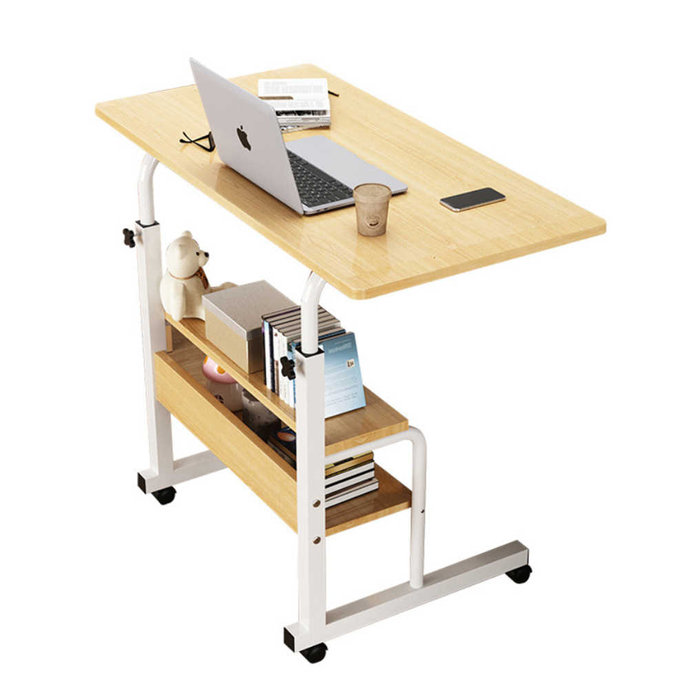 Double Layer Wooden with White Stand Table