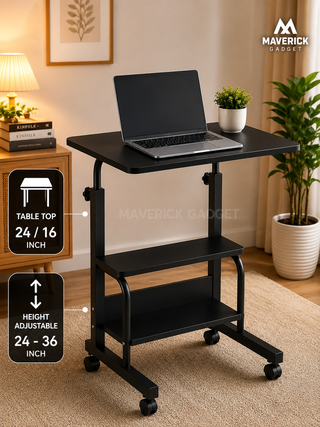 Black double layer table