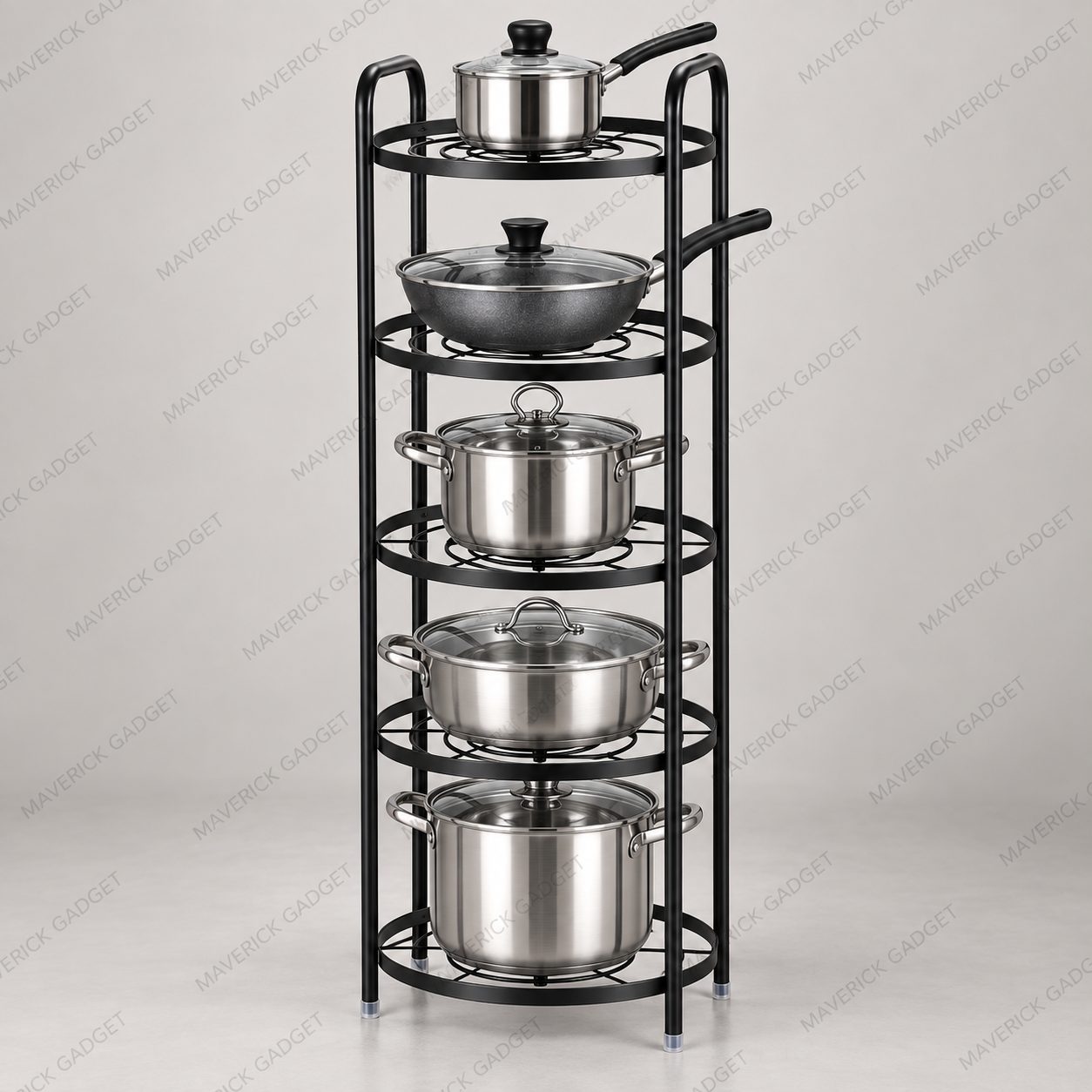 5 Layer Kitchen Steel Pot Rack